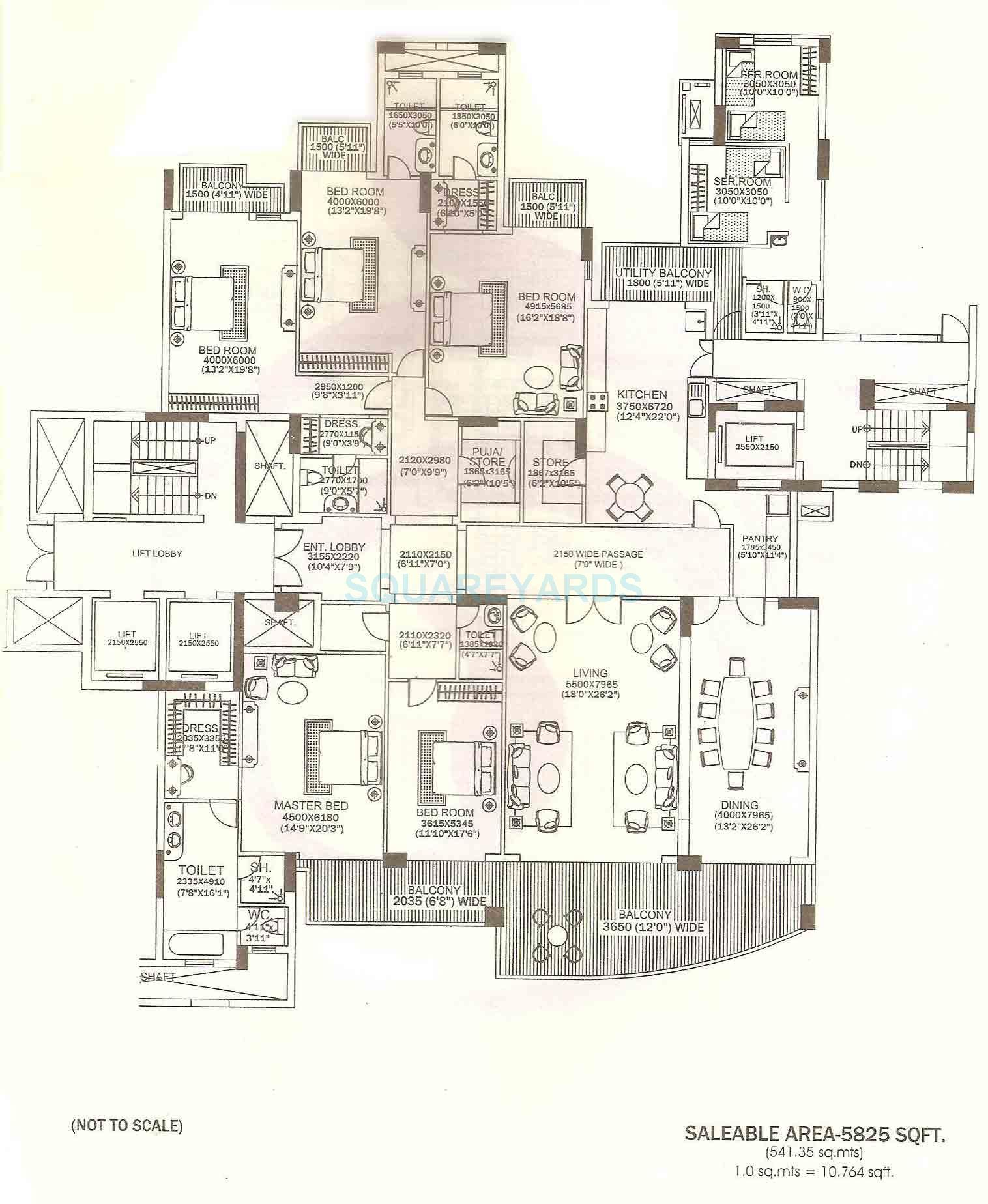 DLF The Magnolias — floor plan 1