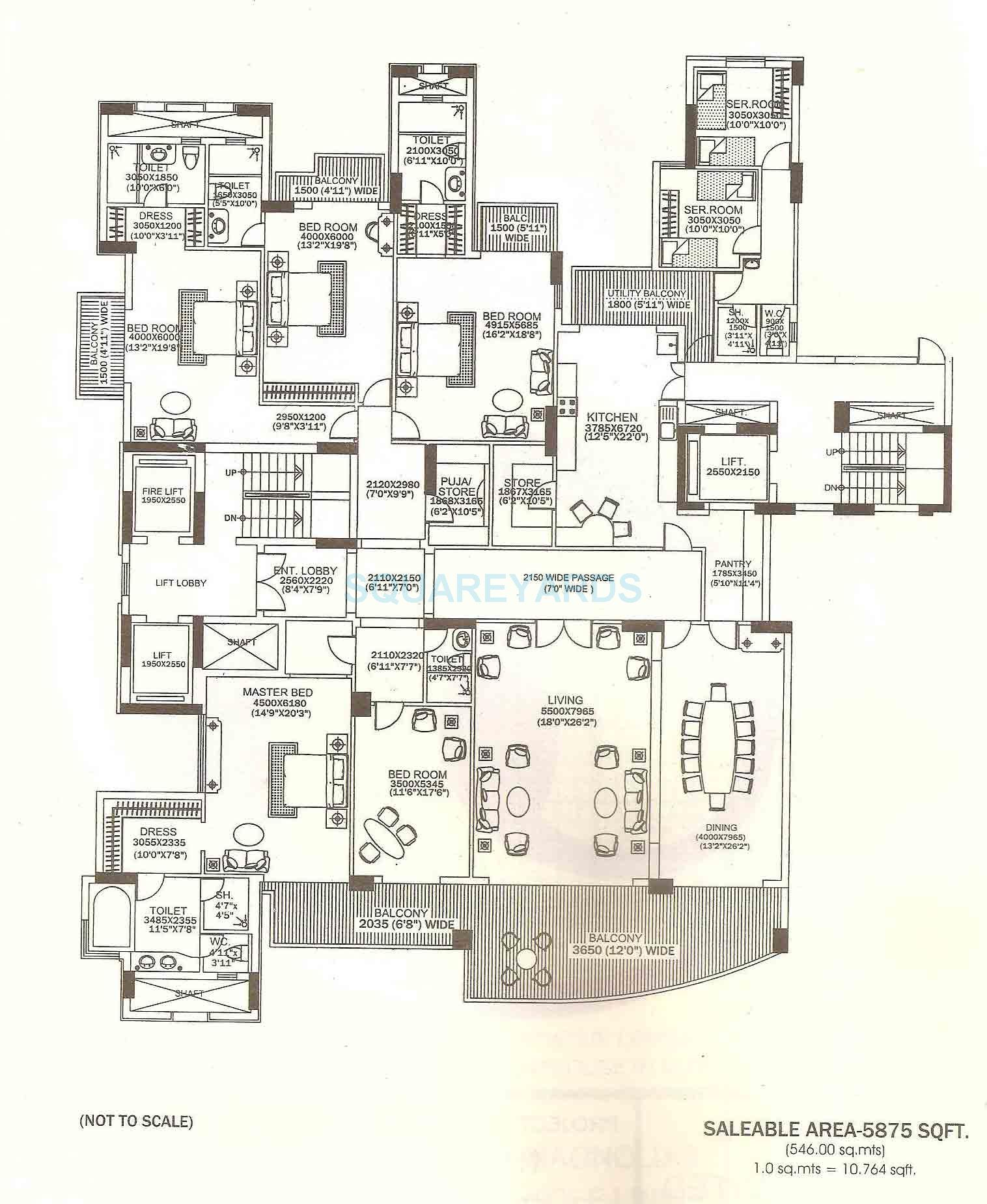 DLF The Magnolias — floor plan 2