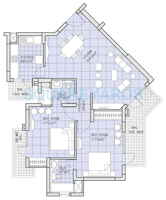 Bestech Park View Residency — floor plan 1
