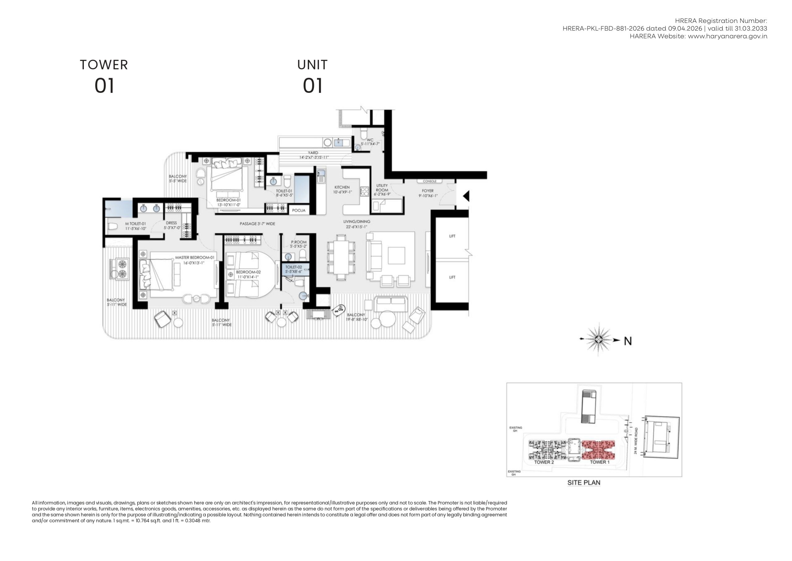 BPTP Skynest Towers — floor plan 1