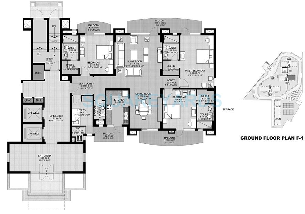 Unitech Uniworld City — floor plan 1