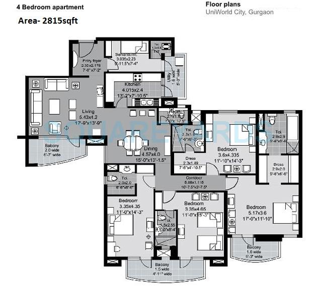 Unitech Uniworld City — floor plan 4