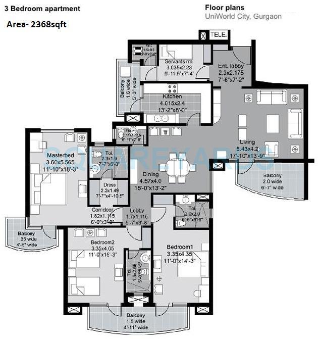 Unitech Uniworld City — floor plan 2