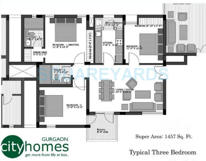 Vatika City Homes — floor plan 3
