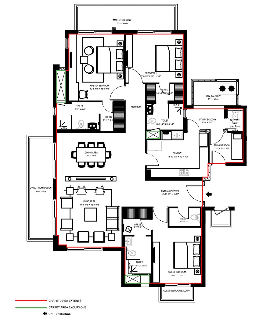 Vatika Sovereign Park — floor plan 1