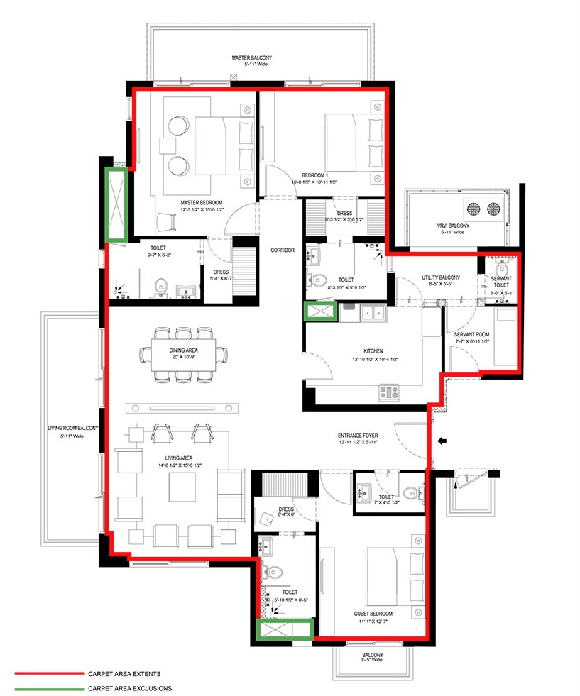 Vatika Sovereign Park — floor plan 3