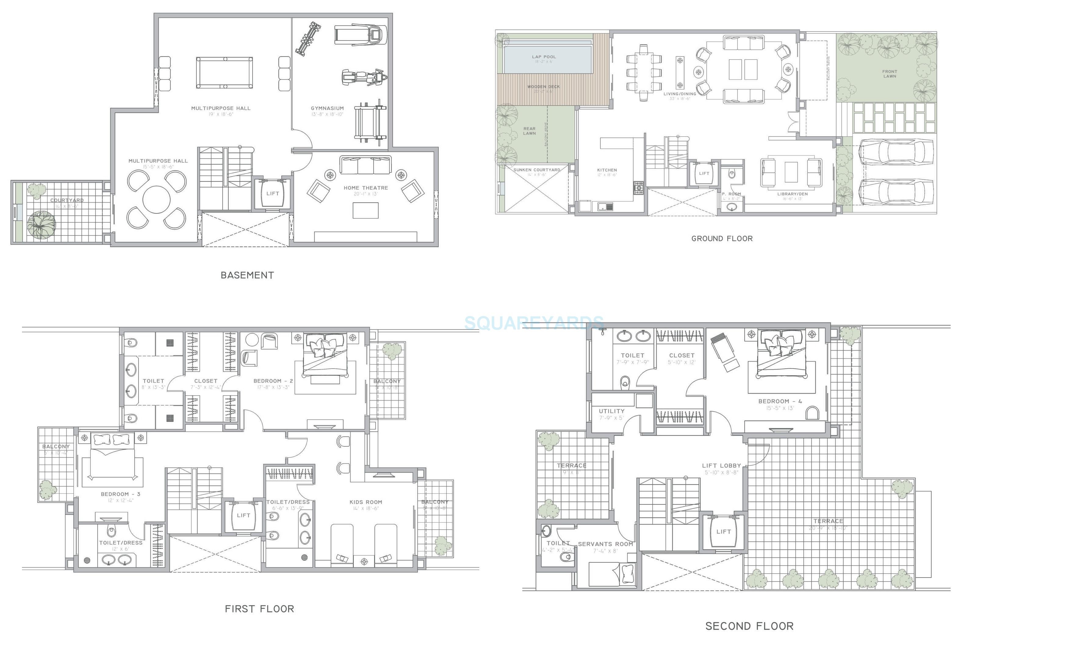BPTP Visionnaire Villas — floor plan 1