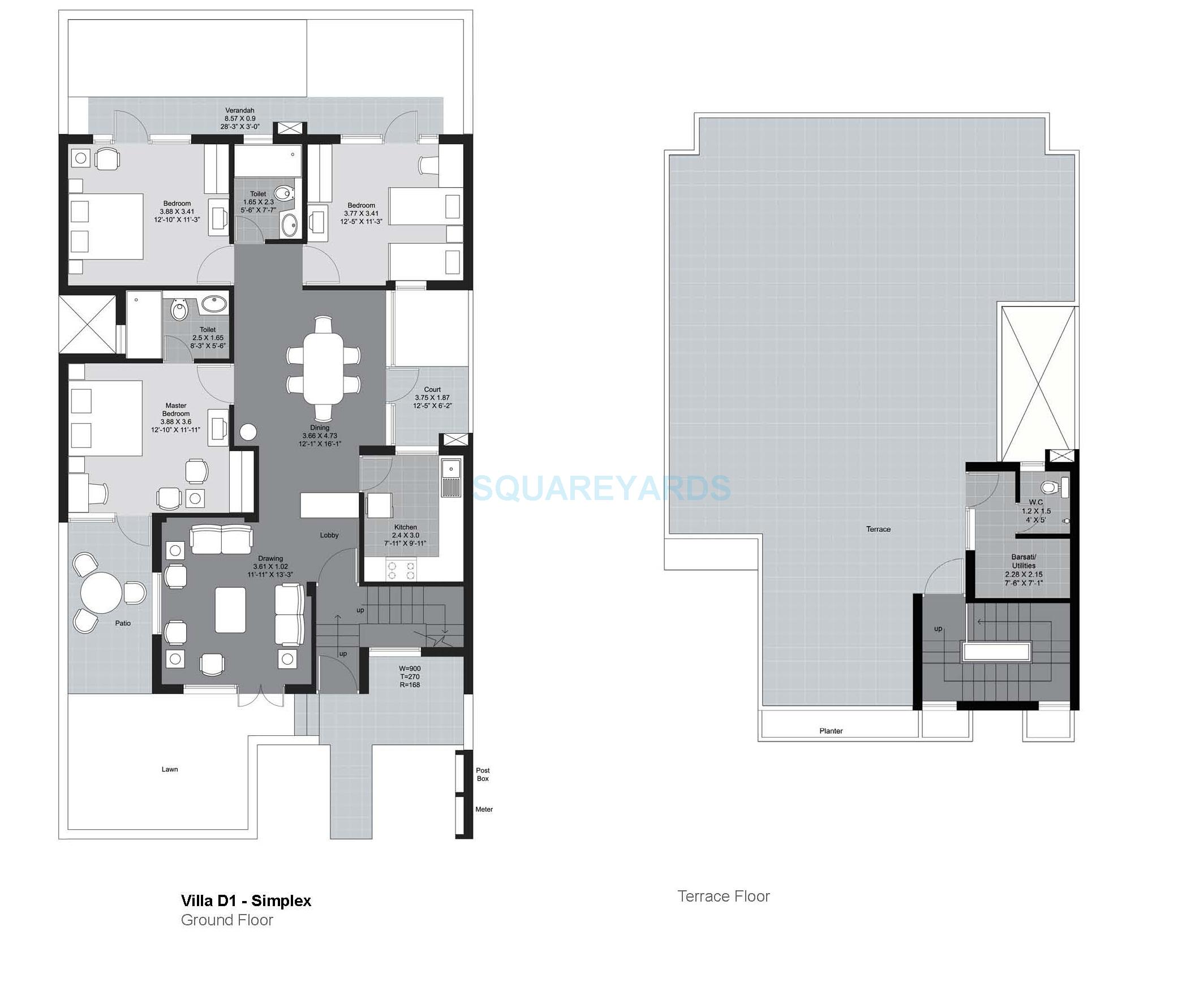 Unitech Aspen Greens — floor plan 1