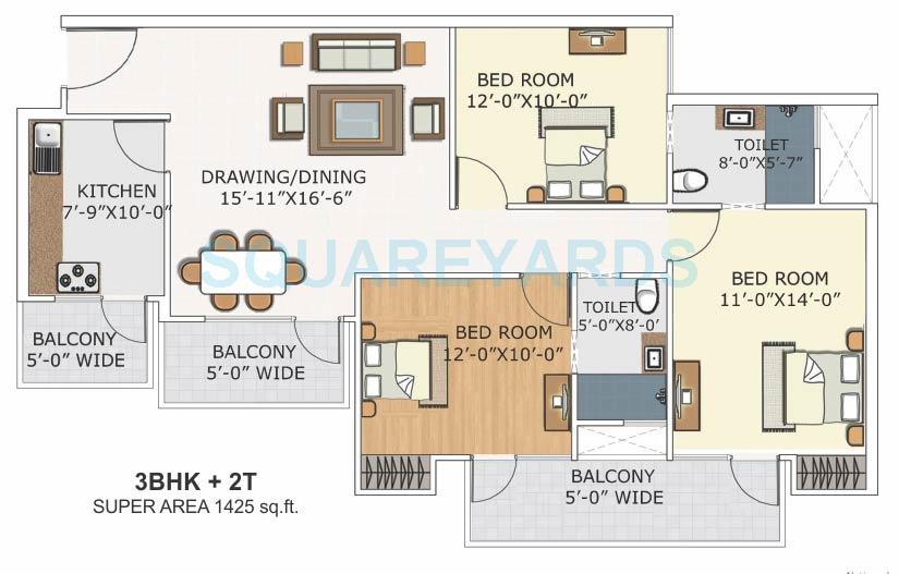 Dhingra Blue Solitaire — floor plan 1