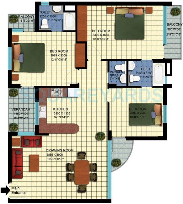 Achievers Status Enclave — floor plan 3