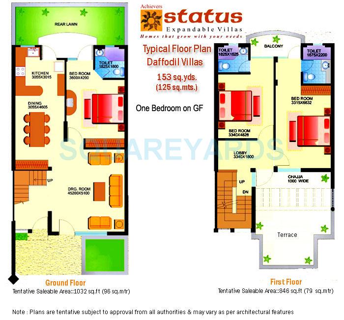 Achievers Status Expandable Villa — floor plan 1