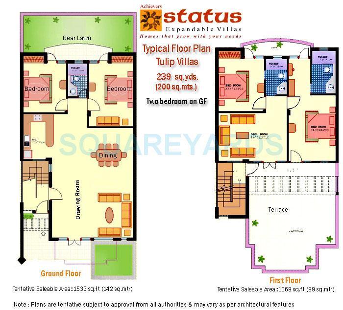 Achievers Status Expandable Villa — floor plan 2