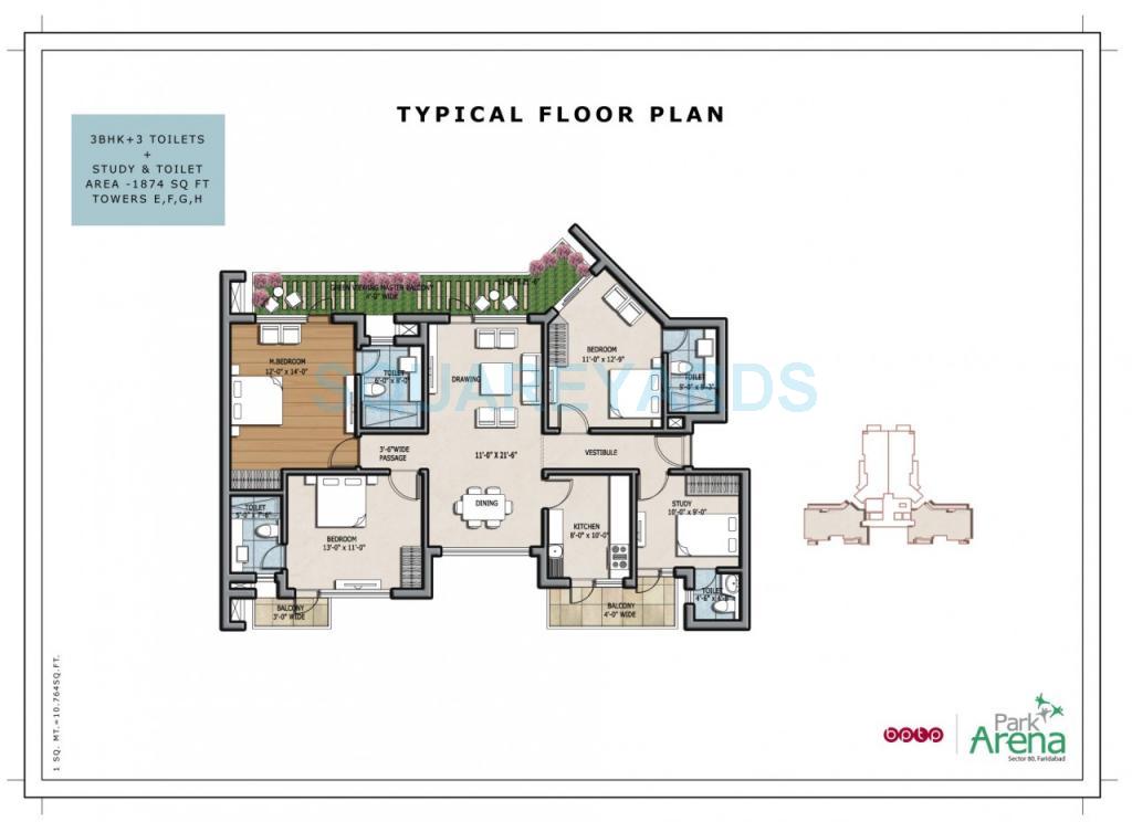 BPTP Park Arena — floor plan 7