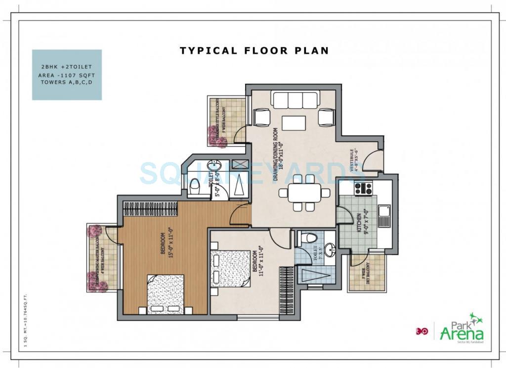 BPTP Park Arena — floor plan 3