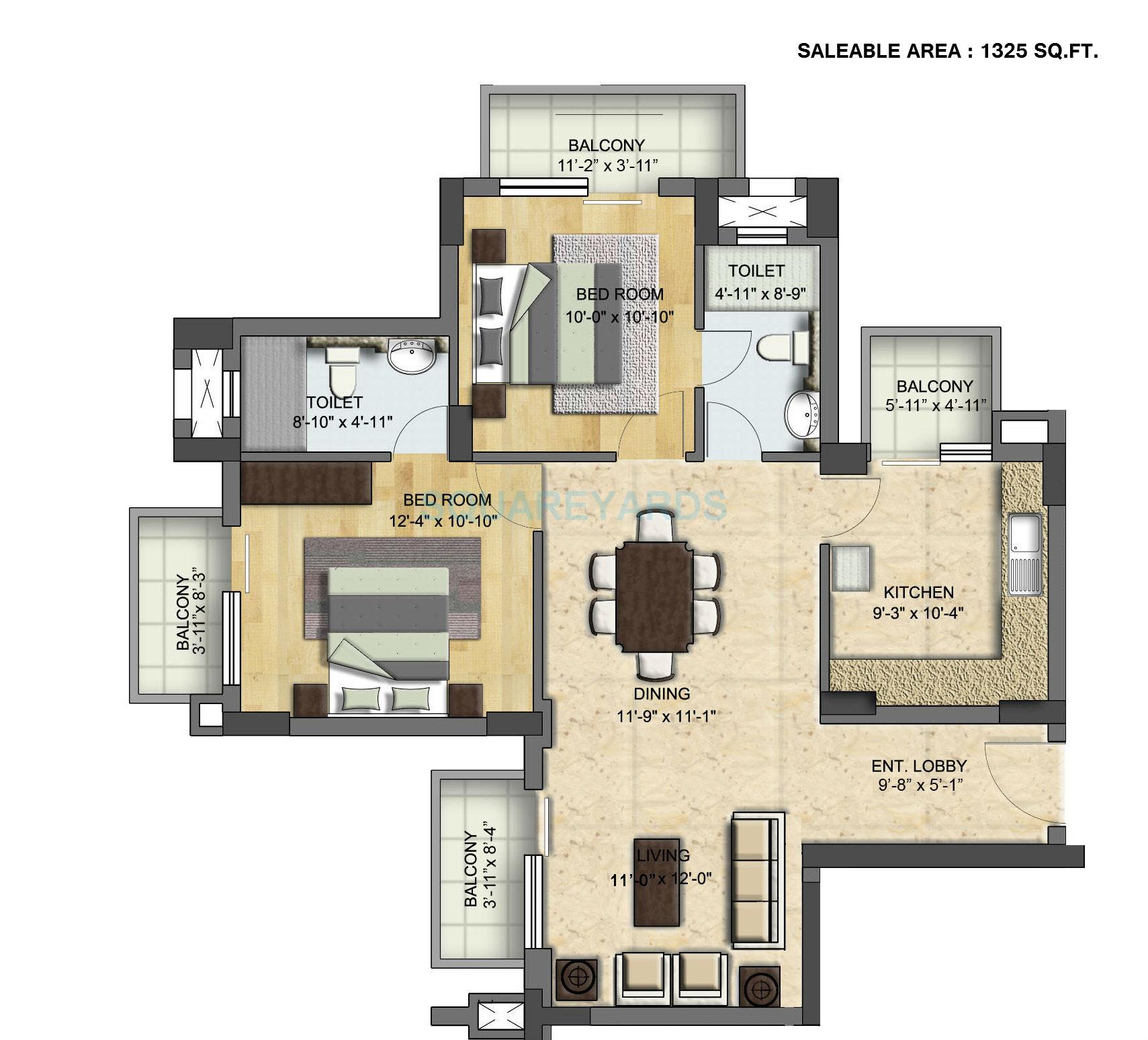 BPTP Park Grandeura — floor plan 1