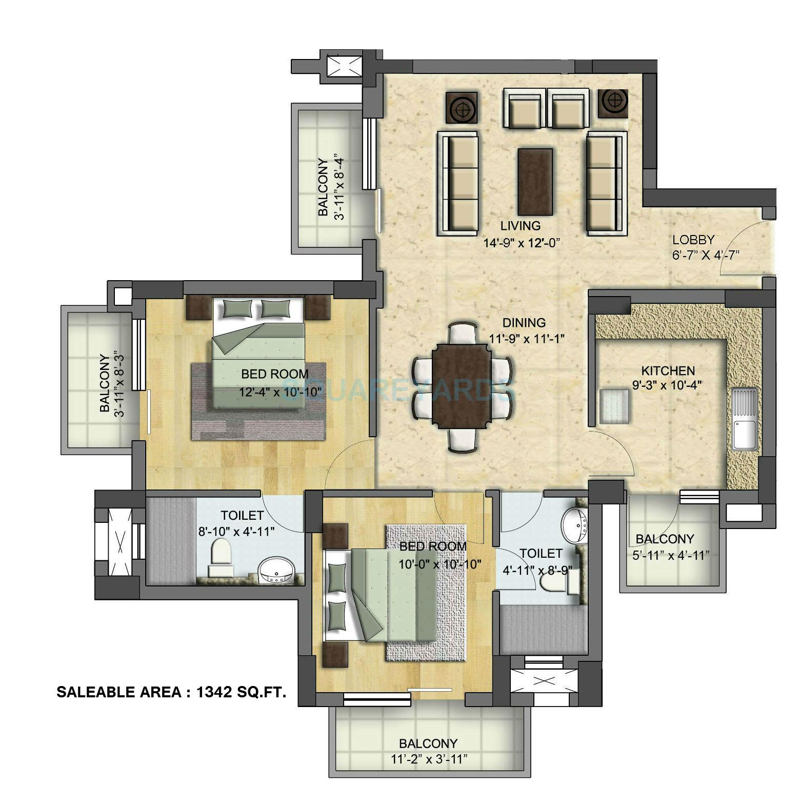 BPTP Park Grandeura — floor plan 3