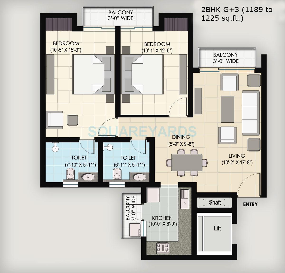 BPTP Park Floors II — floor plan 3