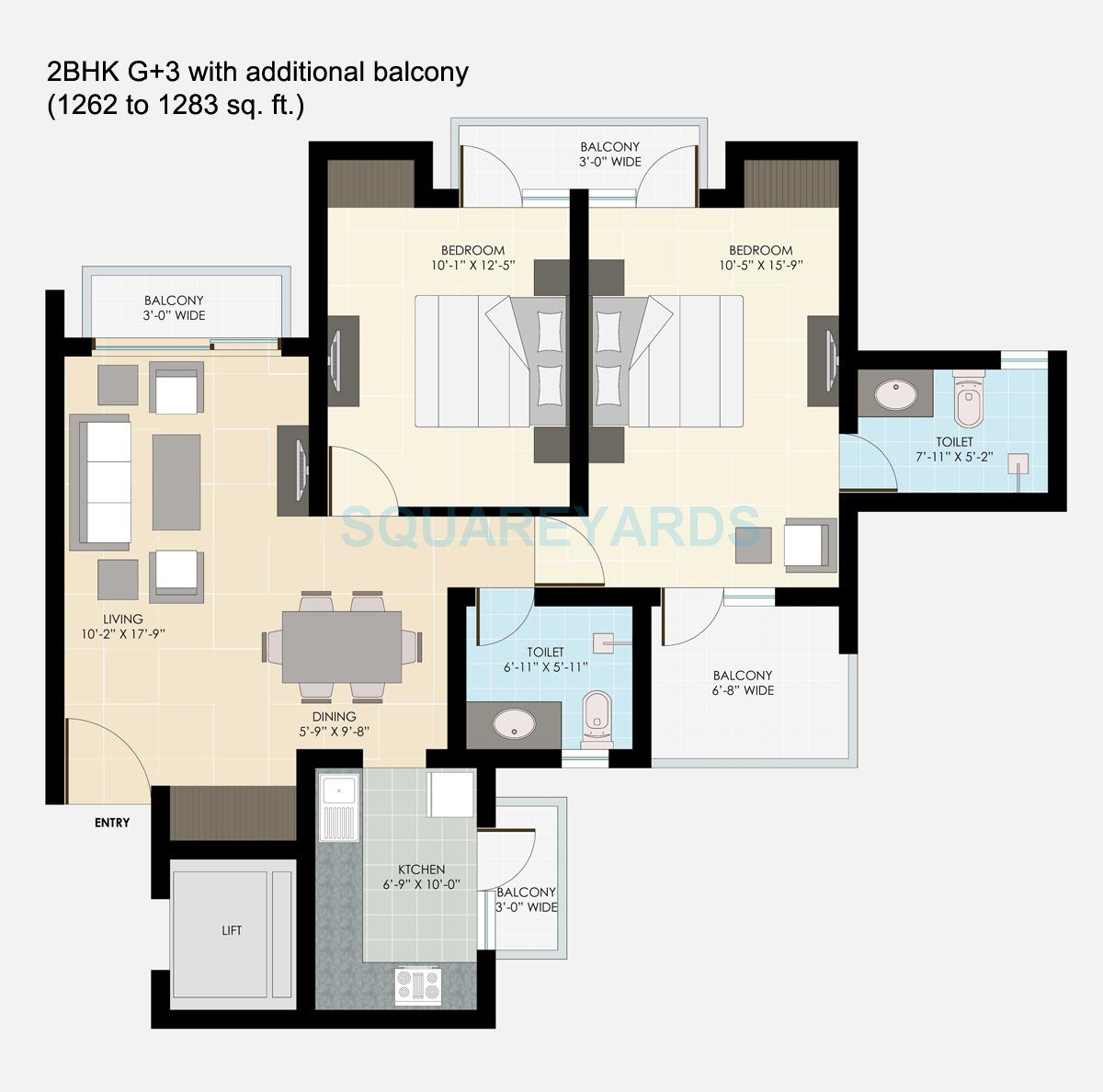 BPTP Park Floors II — floor plan 5
