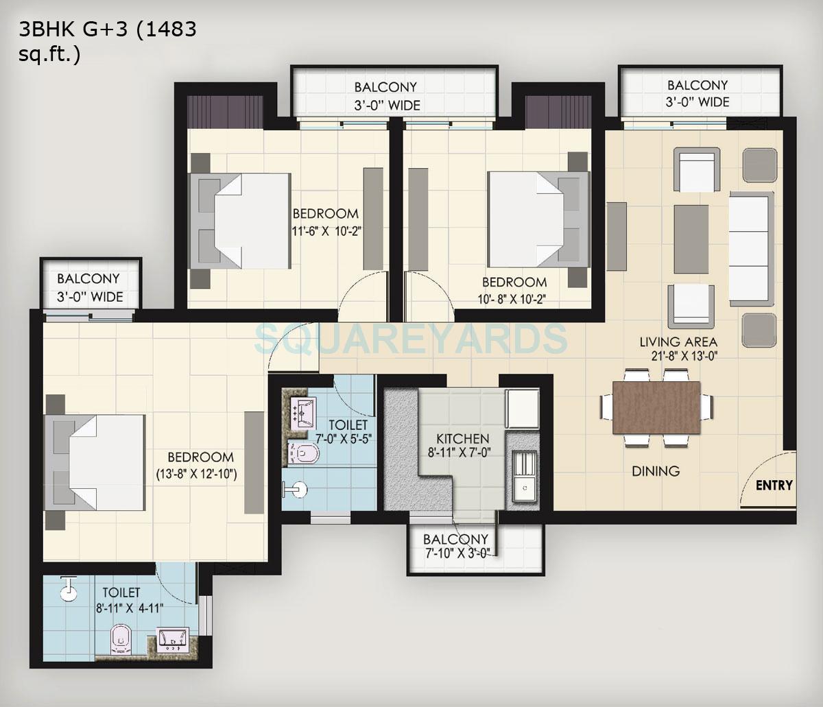 BPTP Park Floors II — floor plan 6