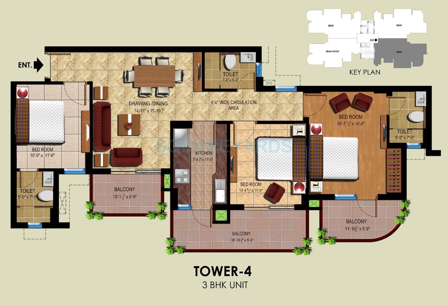 Ansal Royal Heritage — floor plan 3