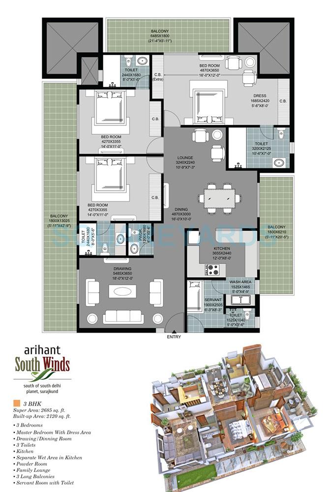 Arihant South Winds — floor plan 1