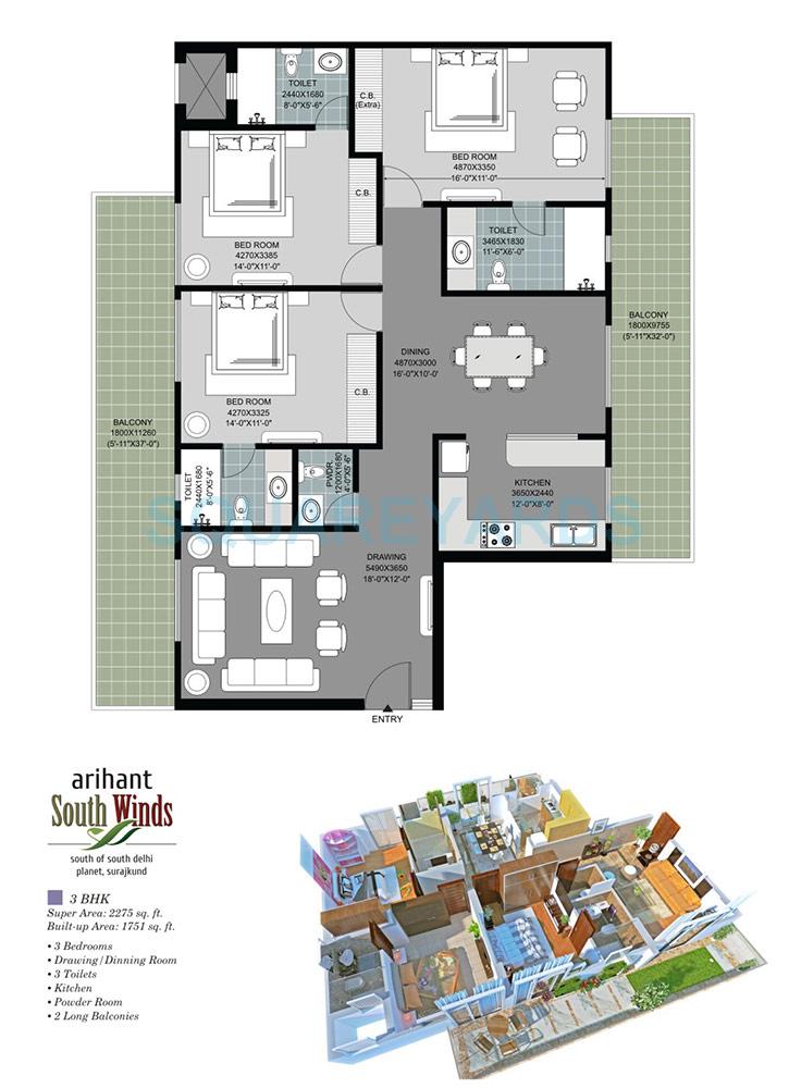 Arihant South Winds — floor plan 2