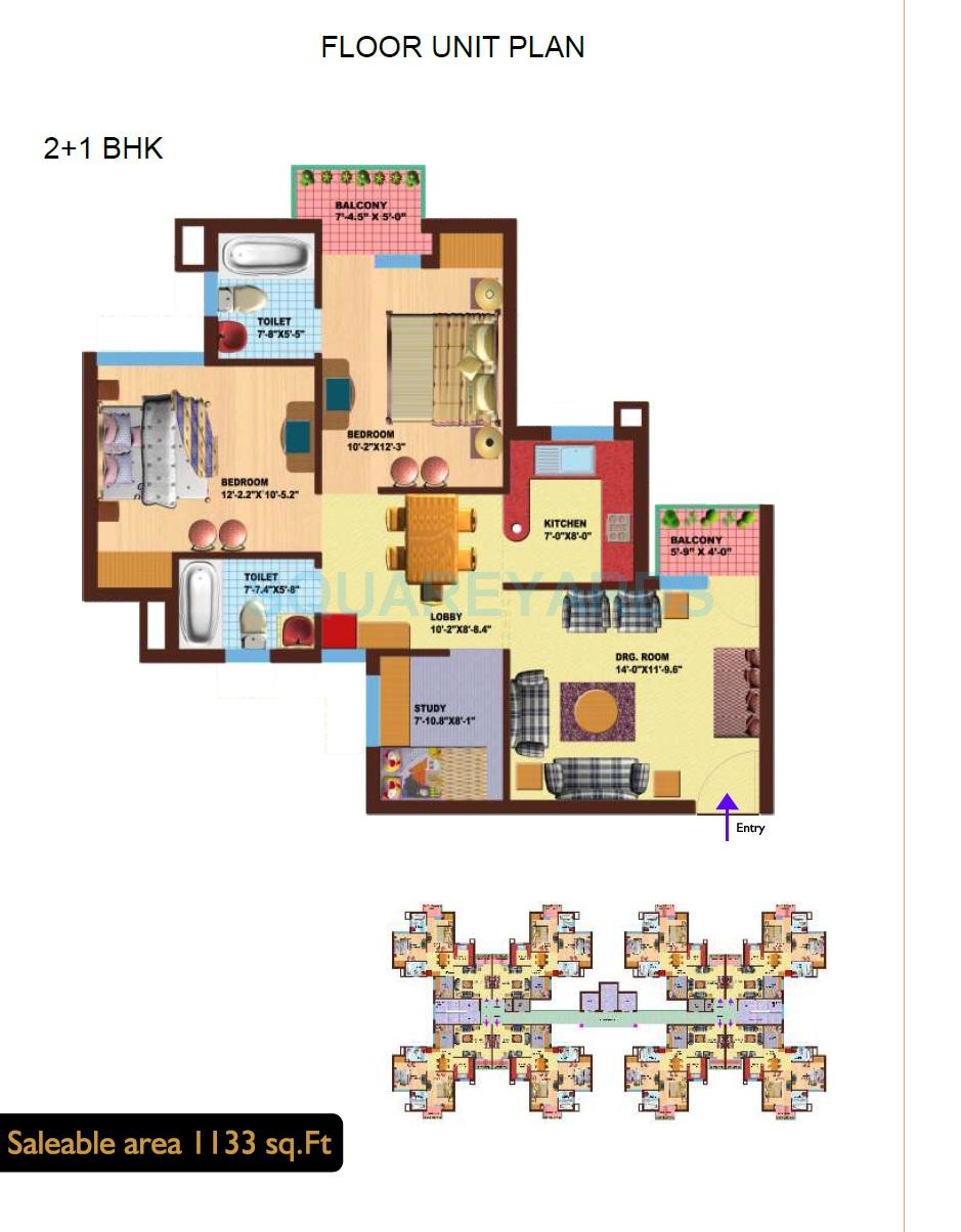 SRS Royal Hills — floor plan 1