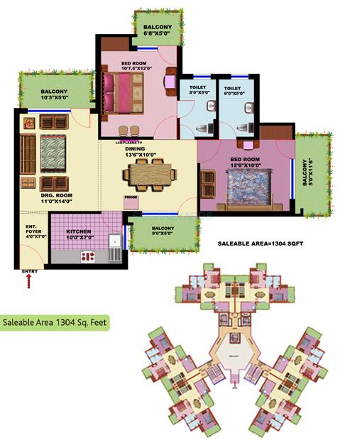 SRS Residency — floor plan 1