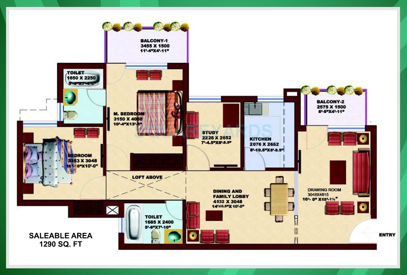 SRS Pearl Heights — floor plan 1