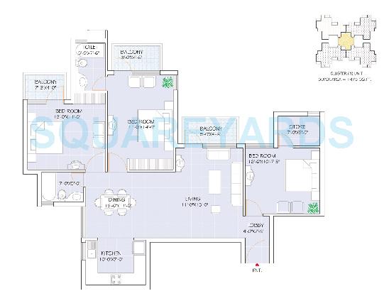Omaxe Heights — floor plan 3