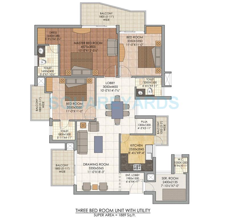 SLF Indraprastha Apartments — floor plan 3