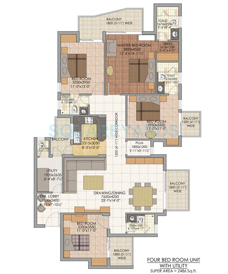 SLF Indraprastha Apartments — floor plan 4