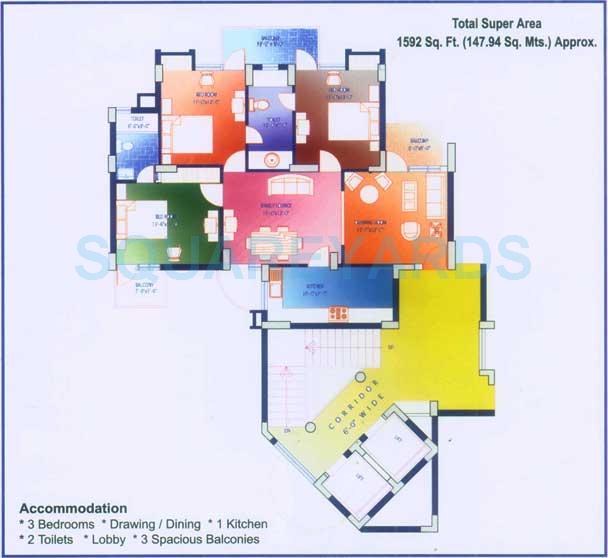Saffron Kanishka Tower — floor plan 3