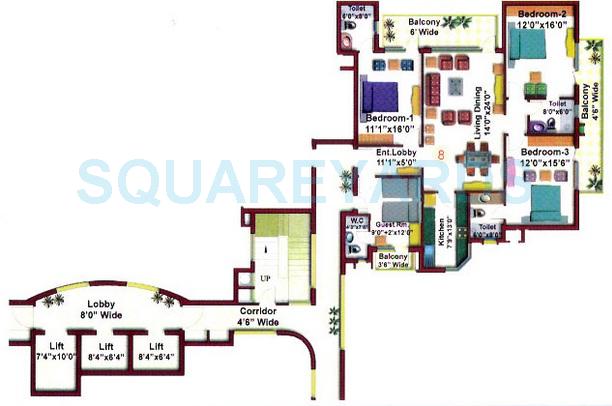 Eros Charmwood Village — floor plan 3