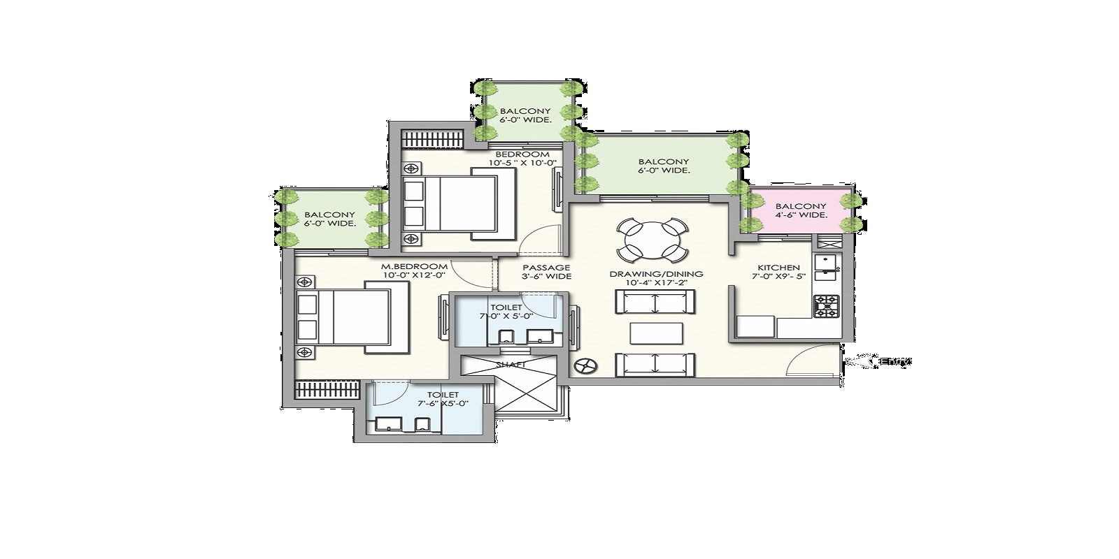 Supertech Hues — floor plan 1