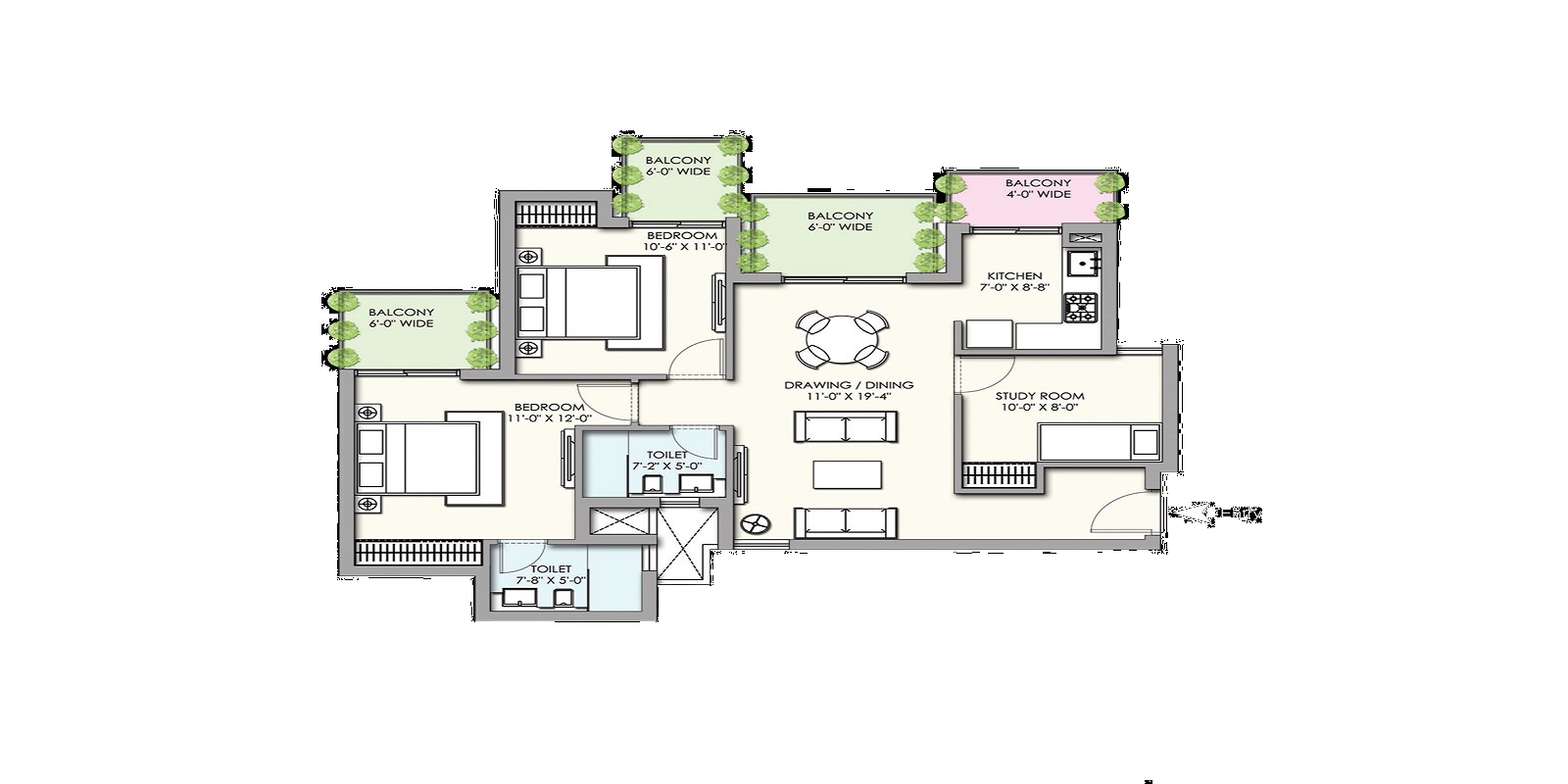 Supertech Hues — floor plan 2