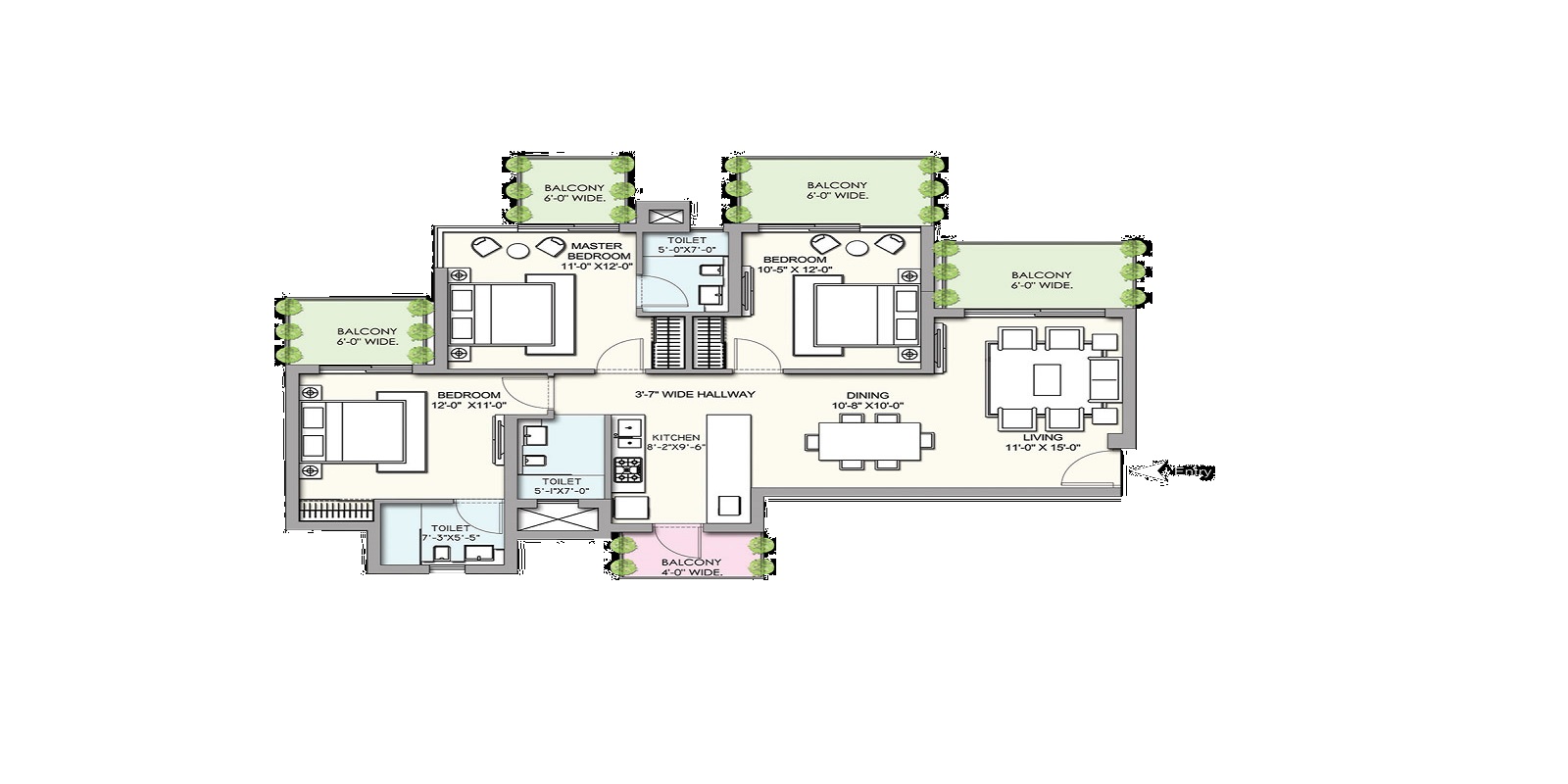 Supertech Hues — floor plan 3
