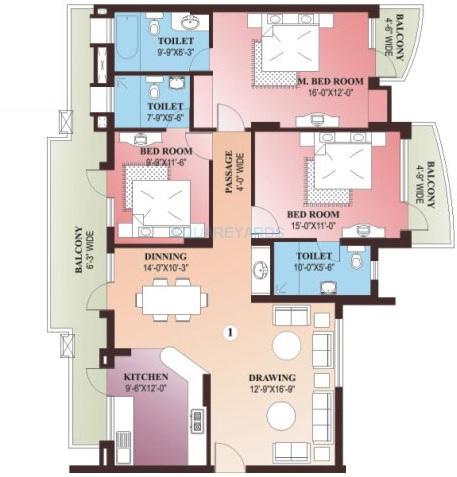 Parsvnath Green Ville — floor plan 3