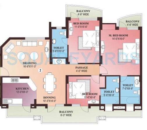 Parsvnath Green Ville — floor plan 4