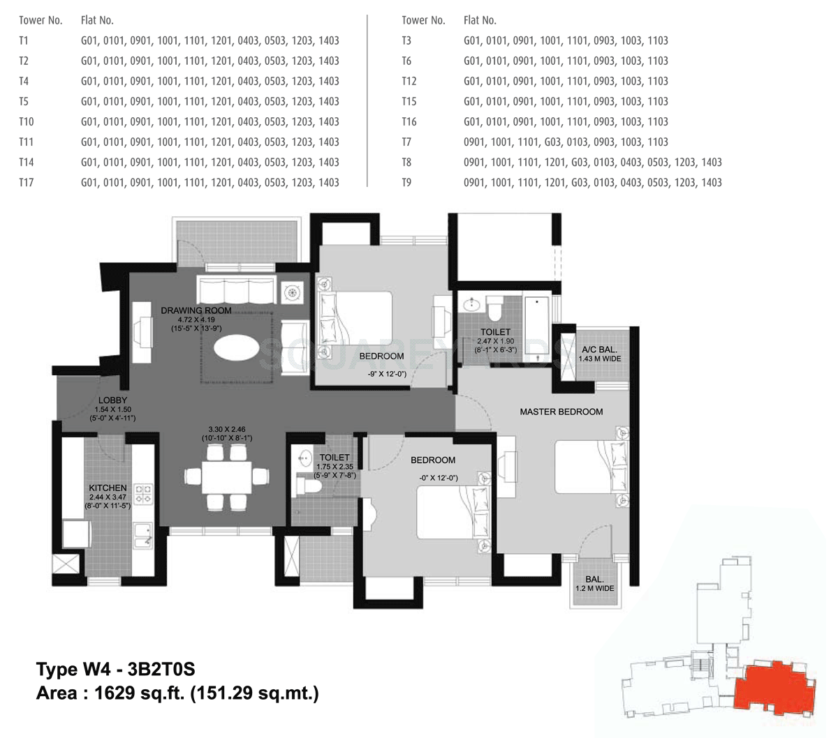 Unitech Fresco — floor plan 3