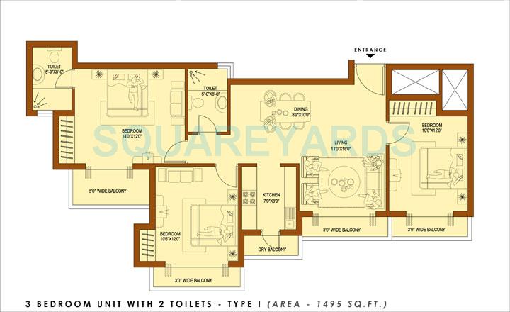 Amrapali Platinum — floor plan 1