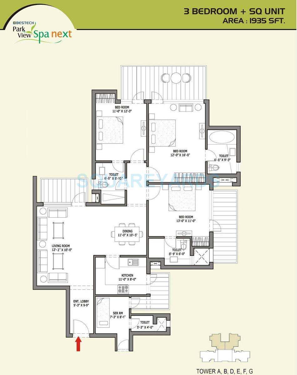 Bestech Park View Spa Next — floor plan 2