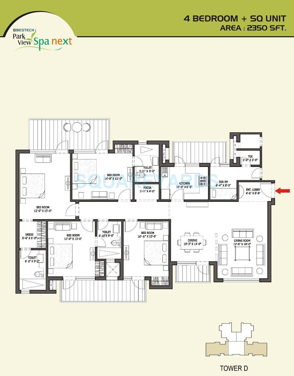 Bestech Park View Spa Next — floor plan 3