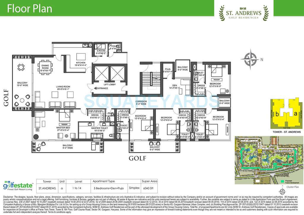 M3M ST Andrews Golf Residences — floor plan 5