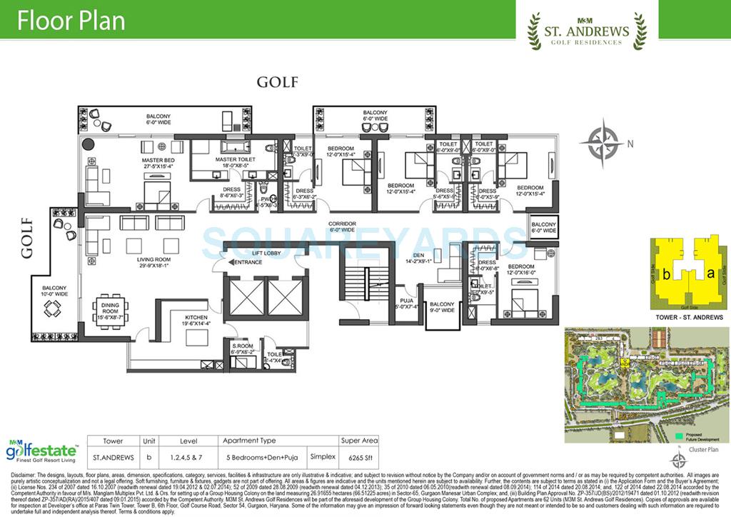 M3M ST Andrews Golf Residences — floor plan 11