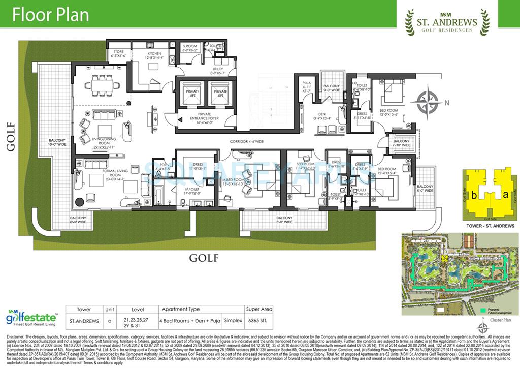 M3M ST Andrews Golf Residences — floor plan 3