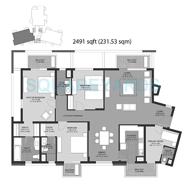 Unitech The Close North — floor plan 1