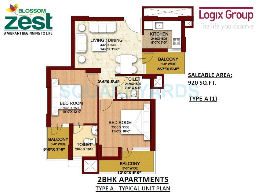 Logix Blossom Zest — floor plan 3