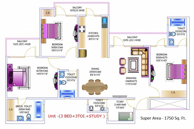 Golden Sapphire Titanium Heights — floor plan 3