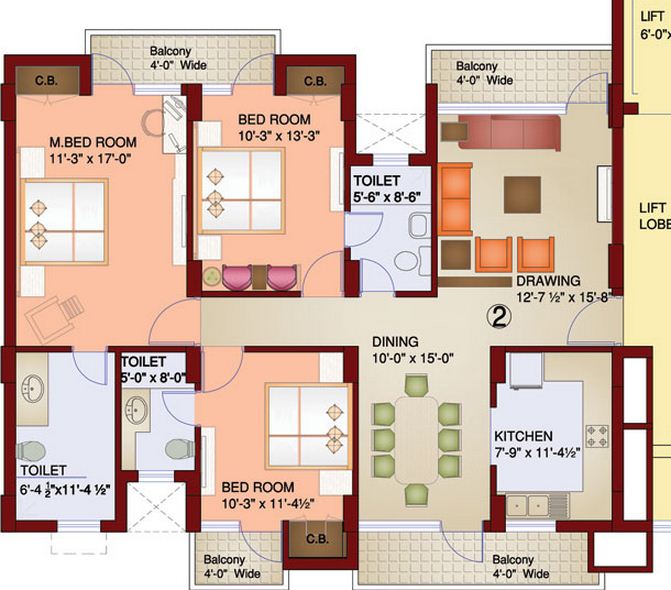 Parsvnath Paramount — floor plan 1